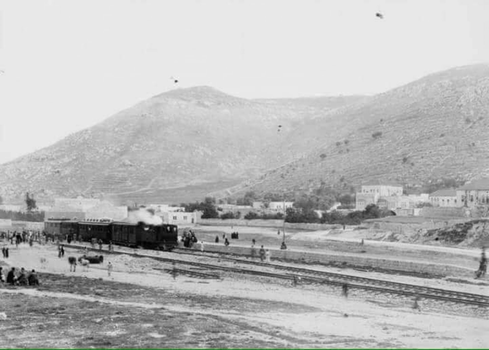 محطة القطار في نابلس عام 1917